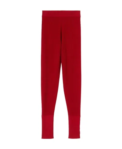 Loro Piana Knitted Drawstring Leggings In Red