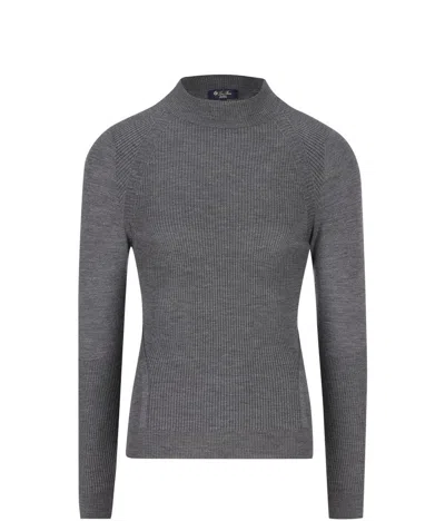 Loro Piana Knitted Jumper In Grey