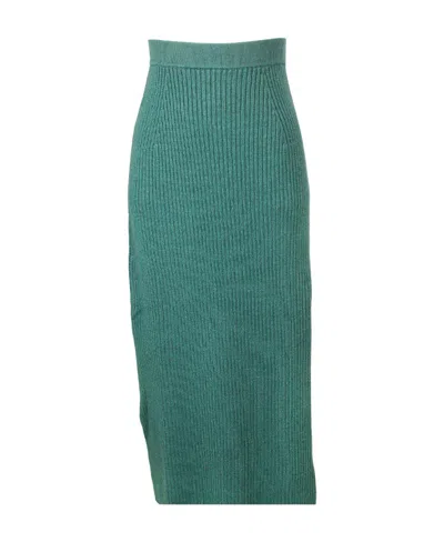 Loro Piana Knitted Skirt In Blue