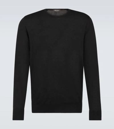 Loro Piana Knitted Virgin Wool Top In Black