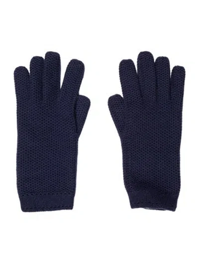 Pre-owned Loro Piana Knitted Winter Gloves In Blue