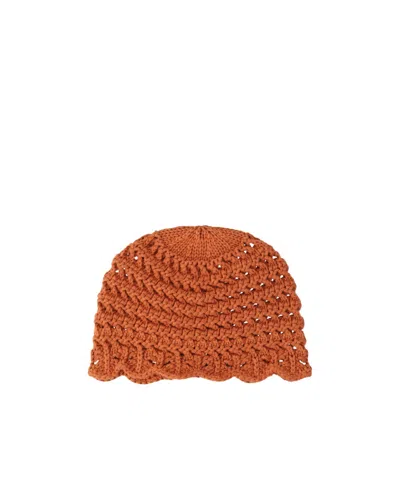 Loro Piana Knitting Hat In Orange