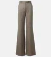Loro Piana Korbin Linen Wide-leg Pants In Brown