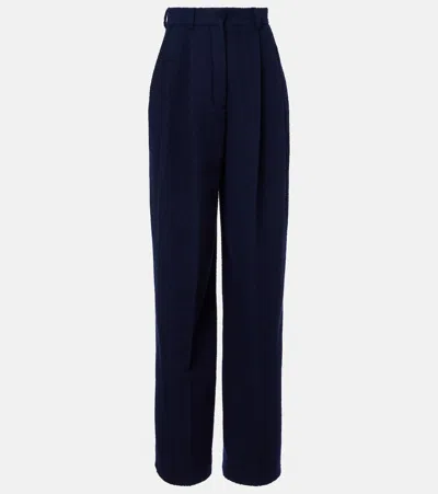 Loro Piana Kurt High-rise Wide-leg Pants In Blue