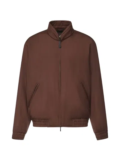 Loro Piana Kynan High-neck Bomber Jacket In Brown