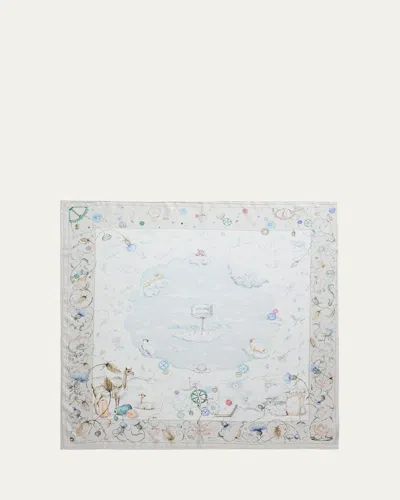 Loro Piana Laboratorio Delle Meraviglie Silk Foulard Scarf In White