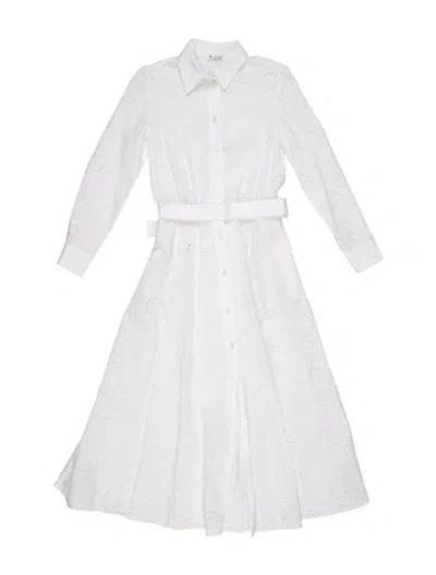 Pre-owned Loro Piana Lace Pattern Long Dress In White