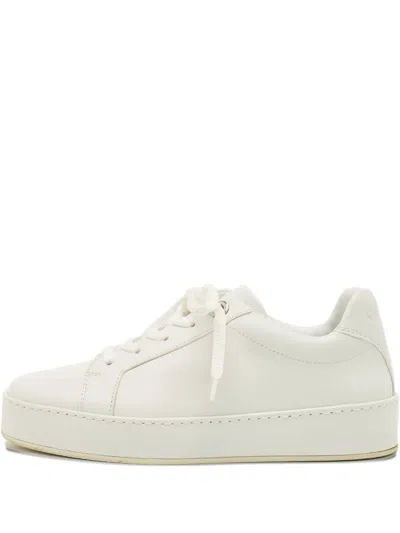Pre-owned Loro Piana Lace-up Leather Trainers In White