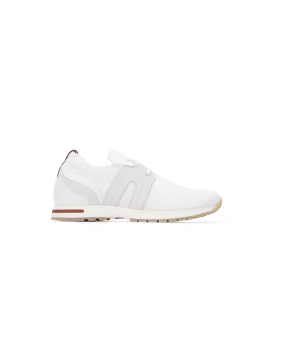 Loro Piana Lace-up Low-cut Casual Sneakers In White