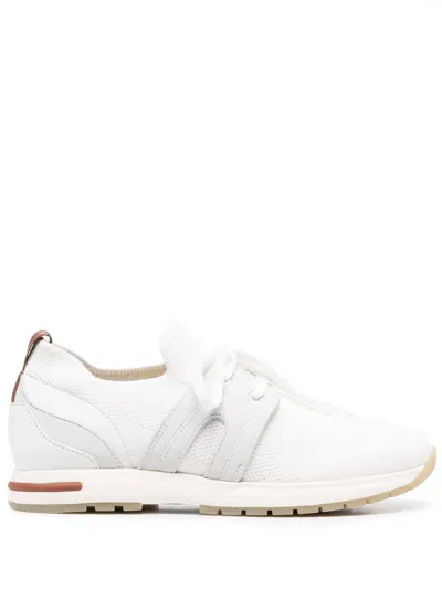 Loro Piana Lace-up Low-top Sneakers In White