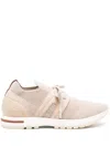 Loro Piana Lace-up Sock-ankle Sneakers In Pink Nouveau