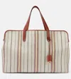 Loro Piana Laguna Striped Leather-trimmed Tote Bag