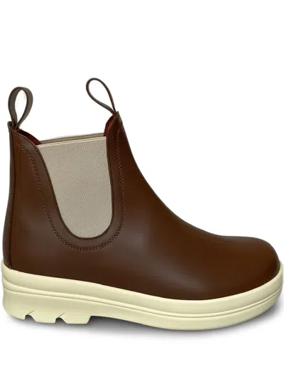 Loro Piana Lakeside Leather Chelsea Boots In Brown