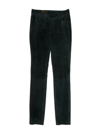 Pre-owned Loro Piana Lambskin Skinny Leg Pants In Black