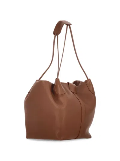 Loro Piana Lambskin Tote Bag In Brown