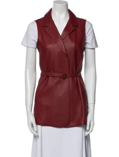 Pre-owned Loro Piana Lambskin Vest In Red