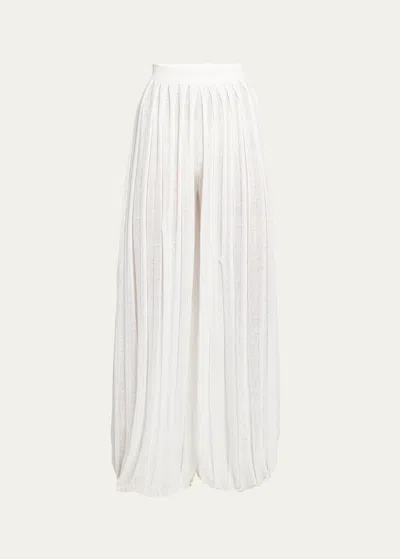 Loro Piana Lanai Pleated Flax Pants In 1000 White