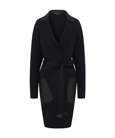 Loro Piana Lapel Lace Knitted Cardigan In Black
