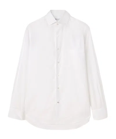 Loro Piana Lapel Long-sleeved Shirt In White