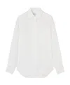 Loro Piana Andre Button Down Silk Blouse In Bright White