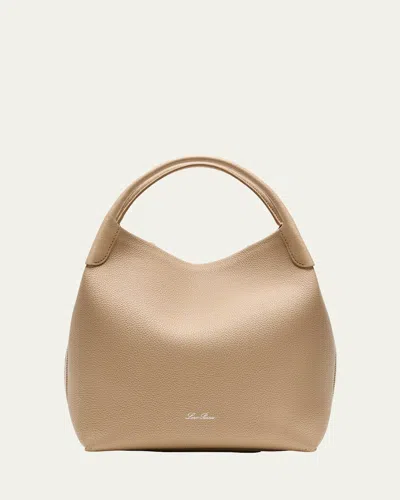 Loro Piana Large Bale Fine-grain Leather Bag