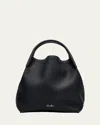 Loro Piana Bale Large Leather Bag In Blue Navy/antq Slvr
