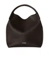 Loro Piana Large Bale Shoulder Bag In Dark Chocolate Licorice/sun Gold
