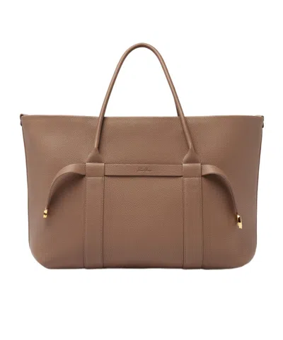 Loro Piana Large Ghiera Handbag In Brown