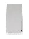 Loro Piana Large Logo Cashmere Scarf In Gray