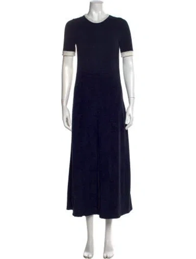 Pre-owned Loro Piana Lavagna Long Dress In Blue