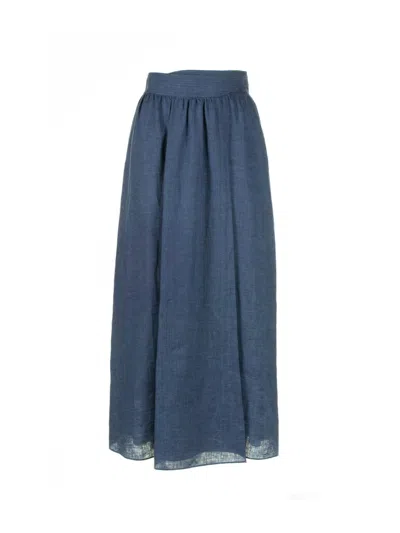 Loro Piana Leah Skirt In Blue