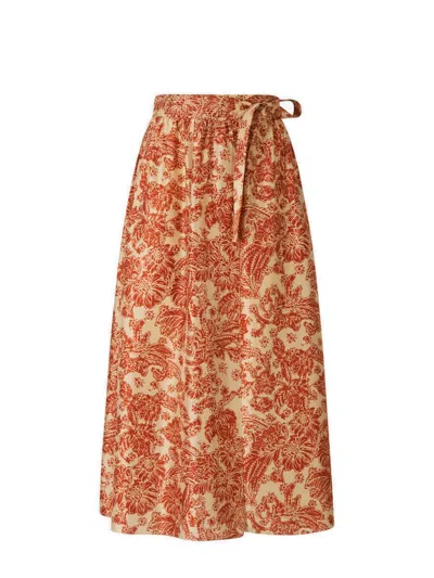 Loro Piana Leah Skirt In Adjustable Waist With Tie