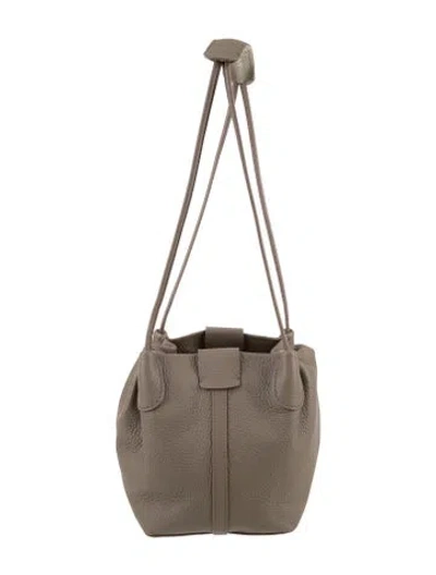 Pre-owned Loro Piana Leather Bale Softy Micro In Gray