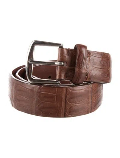 Pre-owned Loro Piana Leather Belt In Brown