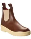 Loro Piana Leather Bootie In Brown