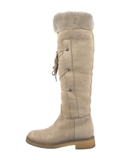 Pre-owned Loro Piana Leather Boots In Neutrals