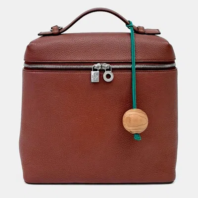 Pre-owned Loro Piana Leather Brown Extra Pocket Backpack