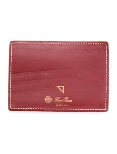 Pre-owned Loro Piana Leather Card Holder In Burgundy