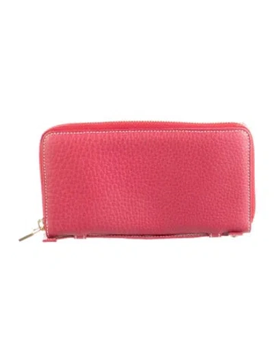 Pre-owned Loro Piana Leather Continental Wallet In Red