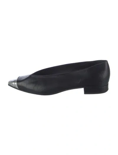 Pre-owned Loro Piana Leather Flats In Black