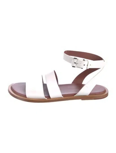 Pre-owned Loro Piana Leather Gladiator Sandals In White