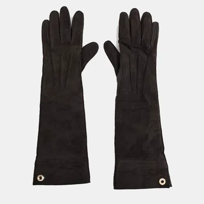 Pre-owned Loro Piana Leather Gloves In Black