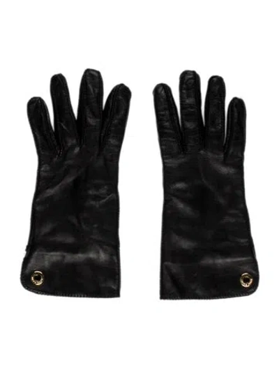 Pre-owned Loro Piana Leather Gloves In Black