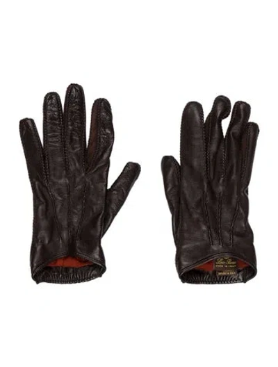 Pre-owned Loro Piana Leather Gloves In Brown