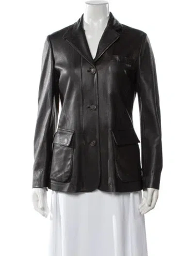 Pre-owned Loro Piana Leather Jacket In Black