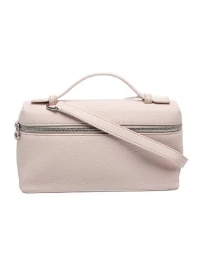 Pre-owned Loro Piana Leather L19 Extra Pocket Pouch In Pink