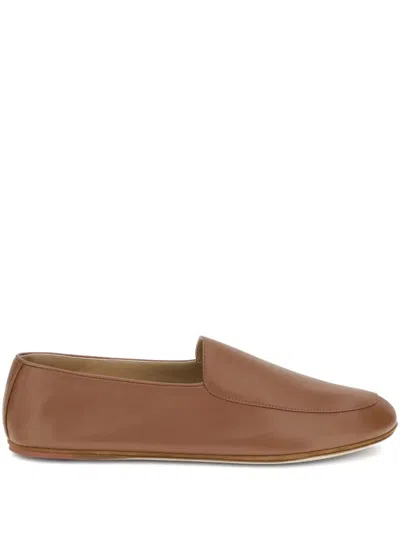 Loro Piana Leather Loafers In Brown