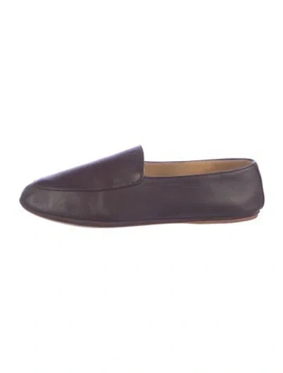 Pre-owned Loro Piana Leather Loafers In Purple