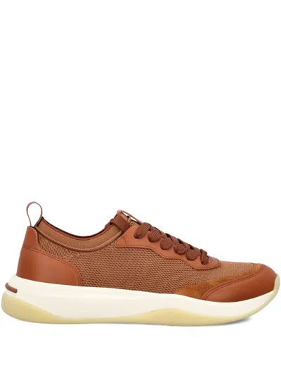 LORO PIANA LEATHER-MESH SNEAKERS