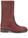 Loro Piana Round-toed Ankle Boots In Red
